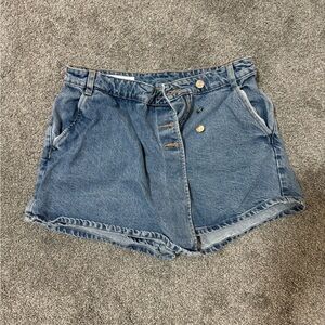 Zara Denim Wrap Skort in Light Wash - Size M